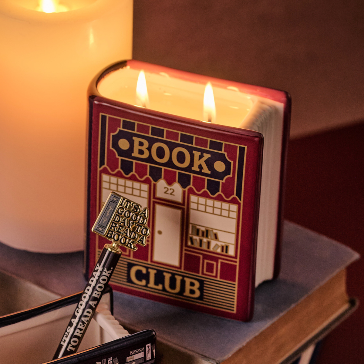 Book Candle 10cm Pulteney Press Book Club