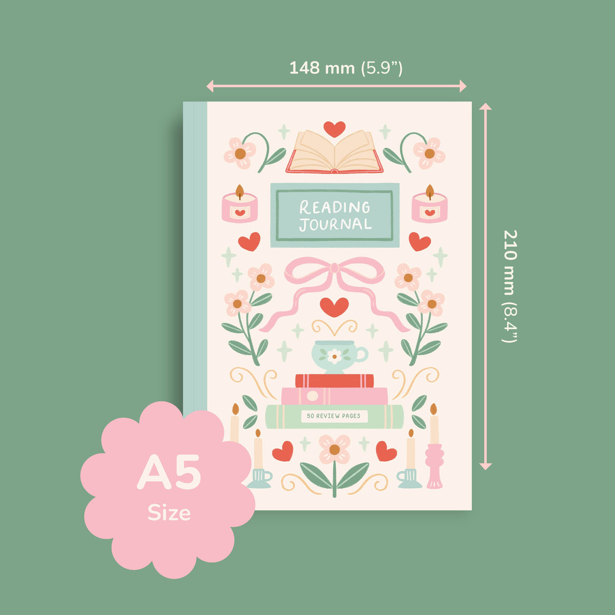 Reading Journal – 50 Page Book Review Notebook