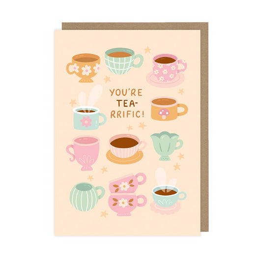Tea Birthday Card, You're Tea-Riffic Greetings Card